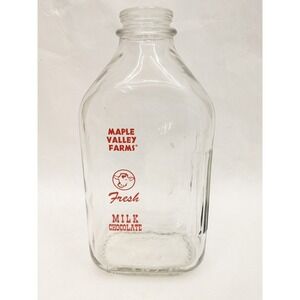 Maple Valley Farms ACL Half Gallon Milk Chocolate Bottle Cow Graphic